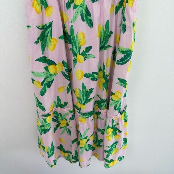 J. Crew Factory Women’s Plus Size Pink Lemon Novelty Printed Sleeveless Midi Dre - Picture 9 of 15